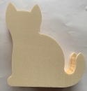 Klebestreifen-Abroller aus Holz, Katze